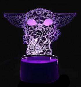 3D LED lampička Yoda