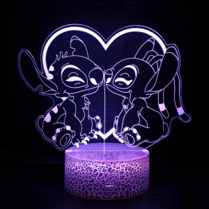 Lampa LED 3D Stitch Angel Love